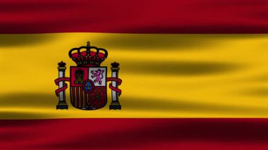 İspanyol Bayrak Döngüsü Animasyonu 'nu sallıyor. Pürüzsüz Rüzgar Efektli Gerçekçi Bayrak Hareketi. Kusursuz Döngü, Yüksek Kaliteli Animasyon, Vatanseverlik ve Görüntü İçin Mükemmel. Video Üstüste aktarımları için ideal.