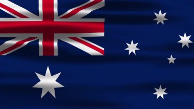 Avustralya Bayrak Döngüsü Animasyonu. Pürüzsüz Rüzgar Efektli Gerçekçi Bayrak Hareketi. Kusursuz Döngü, Yüksek Kaliteli Animasyon, Vatanseverlik ve Görüntü İçin Mükemmel. Video Üstüste aktarımları için ideal.