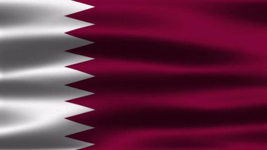 Katar Bayrağı Döngüsü Canlandırması. Pürüzsüz Rüzgar Efektli Gerçekçi Bayrak Hareketi. Kusursuz Döngü, Yüksek Kaliteli Animasyon, Vatanseverlik ve Görüntü İçin Mükemmel. Video Üstüste aktarımları için ideal.