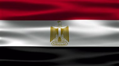 Mısır Bayrak Döngüsü Animasyonu. Pürüzsüz Rüzgar Efektli Gerçekçi Bayrak Hareketi. Kusursuz Döngü, Yüksek Kaliteli Animasyon, Vatanseverlik ve Görüntü İçin Mükemmel. Video Üstüste aktarımları için ideal.