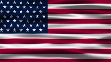 ABD Bayrak Döngüsü Animasyonu 'nu sallıyor. Pürüzsüz Rüzgar Efektli Gerçekçi Bayrak Hareketi. Kusursuz Döngü, Yüksek Kaliteli Animasyon, Vatansever, Ulusal ve Arka plan Görselleri İçin Mükemmel. Video Üstüste aktarımları için ideal