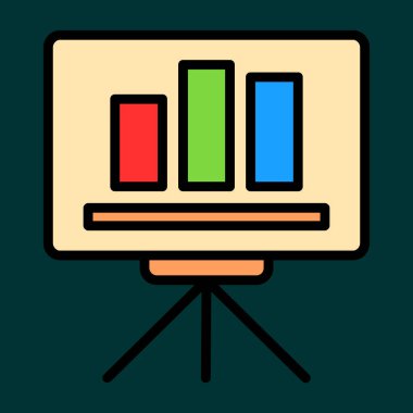 sunum simgesi, vektör illüstrasyonu basit tasarım