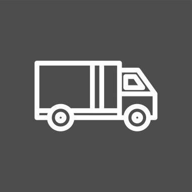Kargo Kamyonu simgesi, vektör illüstrasyonu basit tasarım