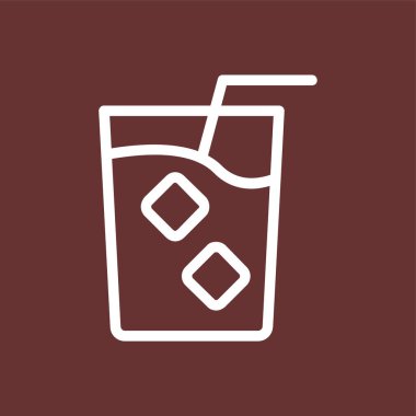 Soğuk içecek simgesi, vektör illüstrasyonu basit tasarım