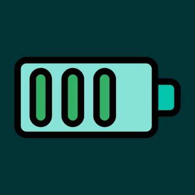 Batarya Durumu simgesi, vektör illüstrasyonu basit tasarım