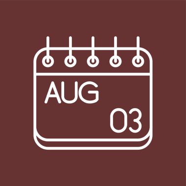 Ağustos simgesi, vektör illüstrasyonu basit tasarım