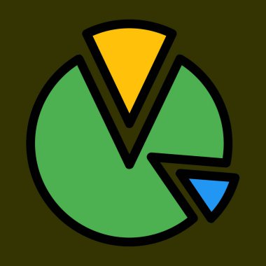 Pasta çizelgesi simgesi, vektör illüstrasyonu basit tasarım