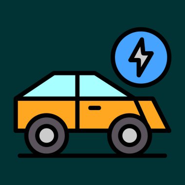 Electric Car icon, vector illustration simple design