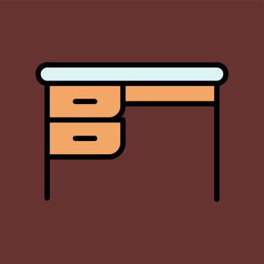 masa simgesi, vektör illüstrasyonu basit tasarım