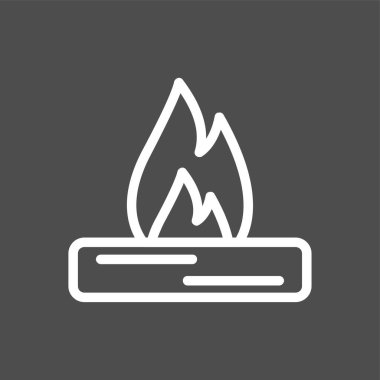 Kamp ateşi simgesi, vektör illüstrasyonu basit tasarım