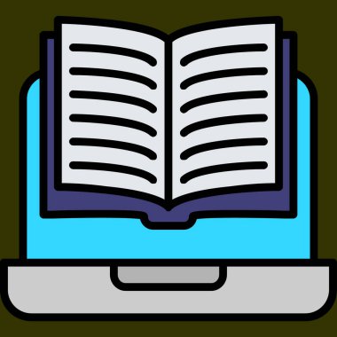 Çevrimiçi Okuma simgesi, vektör illüstrasyonu basit tasarım