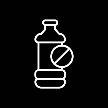 Plastik şişe simgesi yok, vektör illüstrasyonu basit tasarım