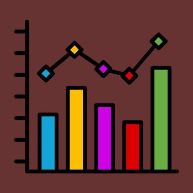 Trend Çizelgesi simgesi, vektör illüstrasyonu basit tasarım