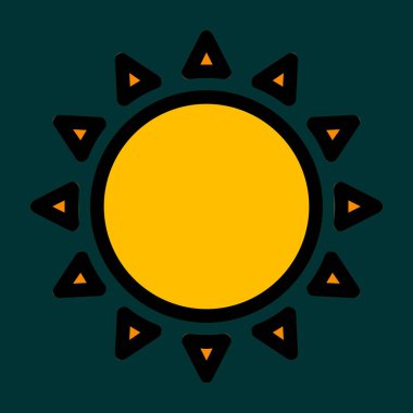 Güneş simgesi, vektör illüstrasyonu basit tasarım