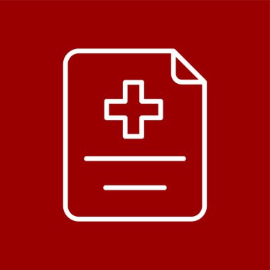 Tıbbi geçmiş simgesi, vektör illüstrasyonu basit tasarım