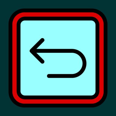 Geri simge, vektör illüstrasyonu basit tasarım