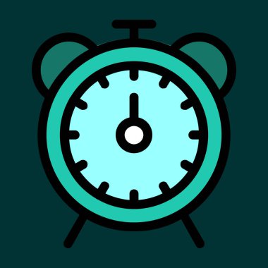 Alarm saat simgesi, vektör illüstrasyonu basit tasarım