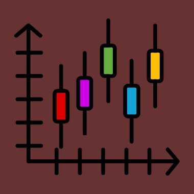 Candlestick Grafik simgesi, vektör illüstrasyonu basit tasarım