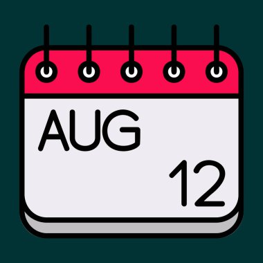 Ağustos simgesi, vektör illüstrasyonu basit tasarım