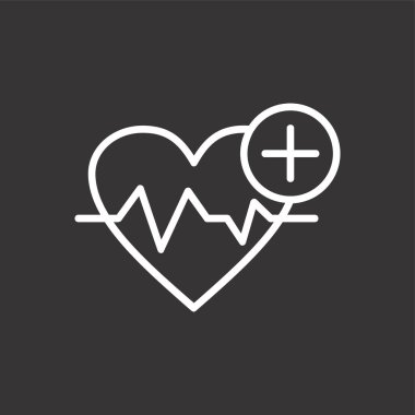 Kalp simgesi, vektör illüstrasyonu basit tasarım