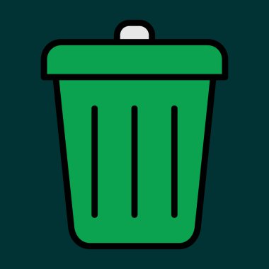 Trash icon, vector illustration simple design