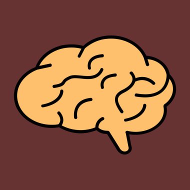 Beyin simgesi, vektör illüstrasyonu basit tasarım