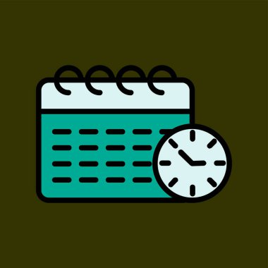 zamanlama simgesi, vektör illüstrasyonu basit tasarım