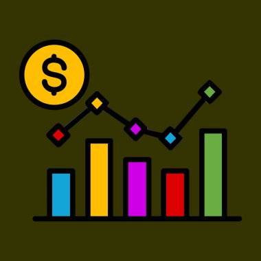 Yükselen Ekonomi simgesi, vektör illüstrasyonu basit tasarım