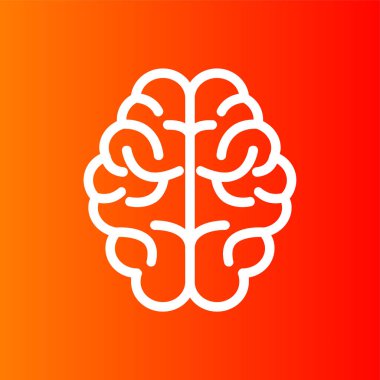 Beyin simgesi, vektör illüstrasyonu basit tasarım