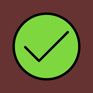 Simge ve vektör illüstrasyonunu kontrol et basit tasarım