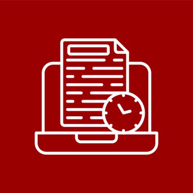 Çalışma Saati simgesi, vektör illüstrasyonu basit tasarım