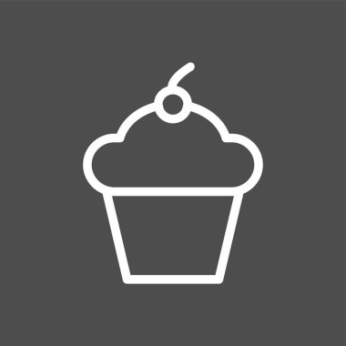 Cup Cake simgesi, vektör illüstrasyonu basit tasarım