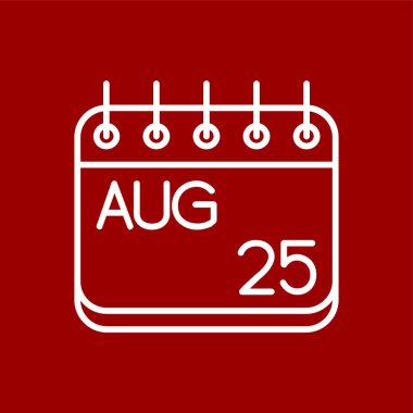 Ağustos simgesi, vektör illüstrasyonu basit tasarım