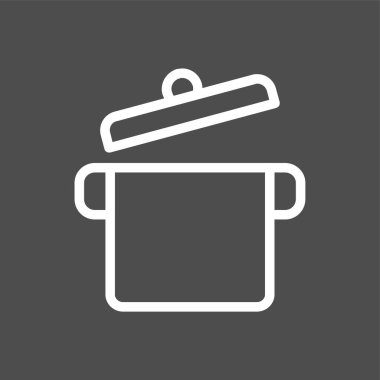 yemek tenceresi simgesi, vektör illüstrasyonu basit tasarım