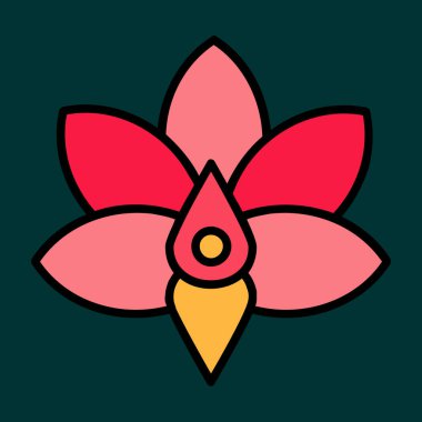 Orkide simgesi, vektör illüstrasyonu basit tasarım