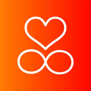 Sonsuz Aşk simgesi, vektör illüstrasyonu basit tasarım