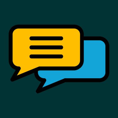 Sohbet simgesi, vektör illüstrasyonu basit tasarım