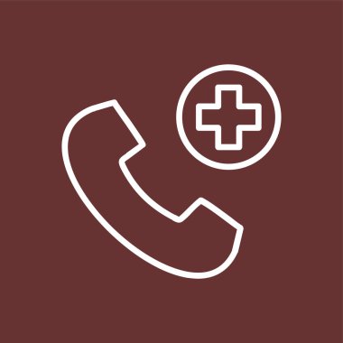 Acil çağrı simgesi, vektör illüstrasyonu basit tasarım