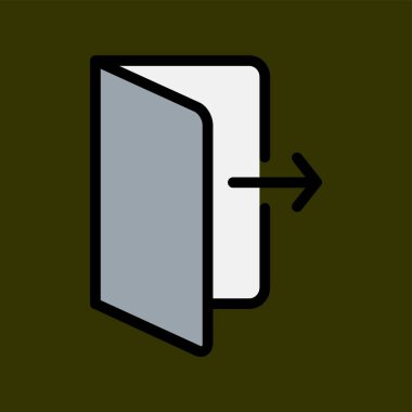 Çıkış simgesi, vektör illüstrasyonu basit tasarım