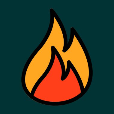 ateş simgesi, vektör illüstrasyonu basit tasarım