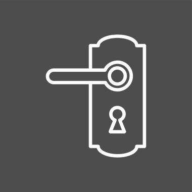 Kapı tokmağı simgesi, vektör illüstrasyonu basit tasarım