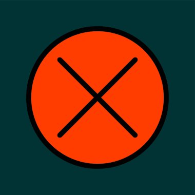 Simge ve vektör illüstrasyonunu iptal et basit tasarım