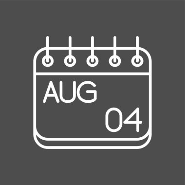 Ağustos simgesi, vektör illüstrasyonu basit tasarım