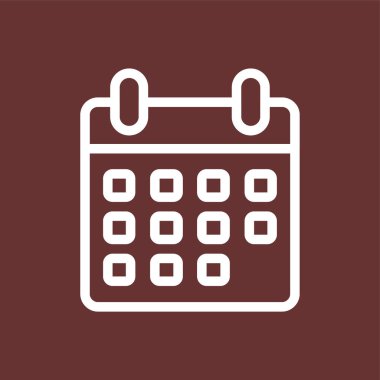 Takvim simgesi, vektör illüstrasyonu basit tasarım