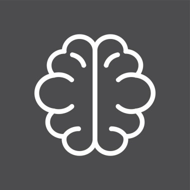 Beyin simgesi, vektör illüstrasyonu basit tasarım