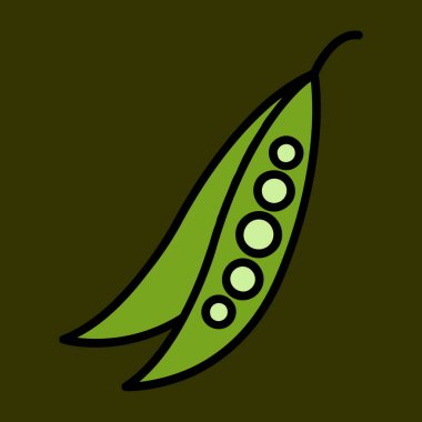 Bezelye simgesi, vektör illüstrasyonu basit tasarım