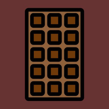 çikolata çubuğu simgesi, vektör illüstrasyonu basit tasarım