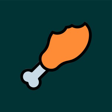 Tavuk Bacağı simgesi, vektör illüstrasyonu basit tasarım