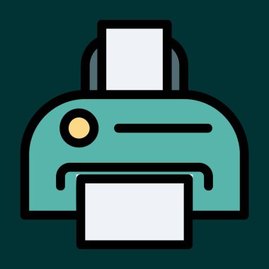 yazıcı simgesi, vektör illüstrasyonu basit tasarım