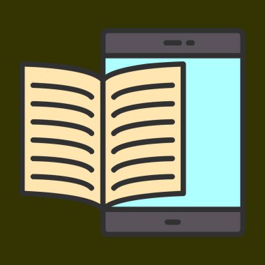 Elearning simgesi, vektör illüstrasyonu basit tasarım